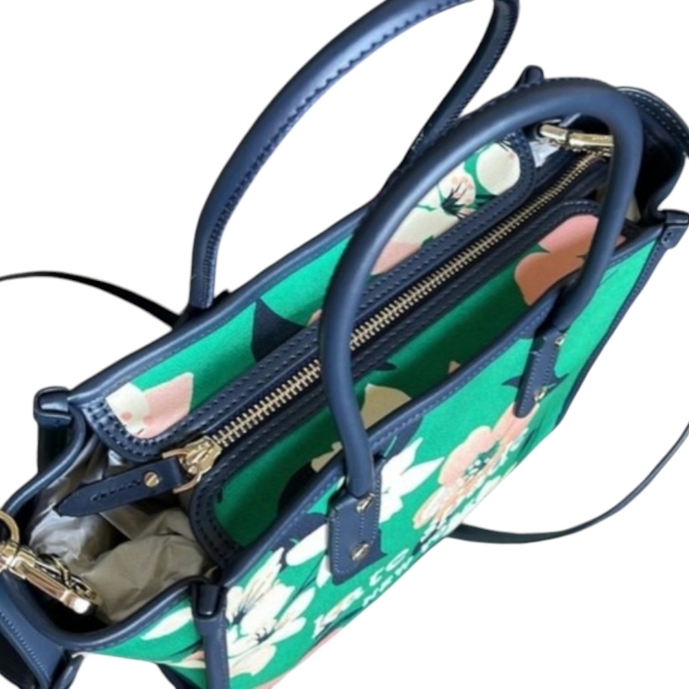 Kate Spade ♠️ Lily Blooms Green flower print Multi Sm Tote Crossbody Bag purse - Picture 3 of 8